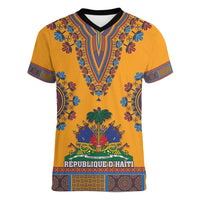 Personalized Haiti Dashiki Women V-Neck T-Shirt - Wonder Print Shop