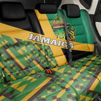 Jamaica Lion Rastafarian Back Car Seat Cover With Kente Pattern - Wonder Print Shop