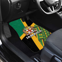 Jamaica Lion Rastafarian Car Mats With Kente Pattern - Wonder Print Shop