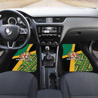 Jamaica Lion Rastafarian Car Mats With Kente Pattern - Wonder Print Shop
