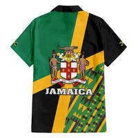 Jamaica Lion Rastafarian Family Matching Off The Shoulder Long Sleeve Dress and Hawaiian Shirt With Kente Pattern - Wonder Print Shop