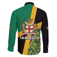 Jamaica Lion Rastafarian Family Matching Off The Shoulder Long Sleeve Dress and Hawaiian Shirt With Kente Pattern - Wonder Print Shop