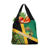 Jamaica Lion Rastafarian Grocery Bag With Kente Pattern