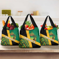 Jamaica Lion Rastafarian Grocery Bag With Kente Pattern