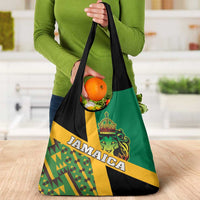 Jamaica Lion Rastafarian Grocery Bag With Kente Pattern