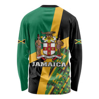 Jamaica Lion Rastafarian Long Sleeve Shirt With Kente Pattern - Wonder Print Shop