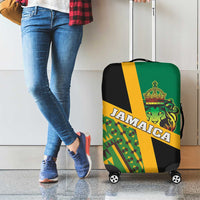 Jamaica Lion Rastafarian Luggage Cover With Kente Pattern - Wonder Print Shop