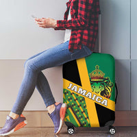 Jamaica Lion Rastafarian Luggage Cover With Kente Pattern - Wonder Print Shop
