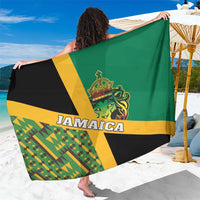 Jamaica Lion Rastafarian Sarong With Kente Pattern - Wonder Print Shop
