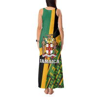 Jamaica Lion Rastafarian Tank Maxi Dress With Kente Pattern - Wonder Print Shop