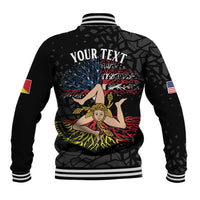 Personalized Sicilian Roots American Heritage Month Baseball Jacket - Wonder Print Shop