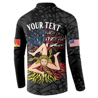 Personalized Sicilian Roots American Heritage Month Button Sweatshirt - Wonder Print Shop