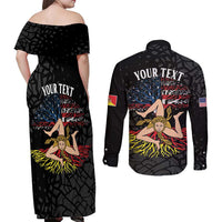 Personalized Sicilian Roots American Heritage Month Couples Matching Off Shoulder Maxi Dress and Long Sleeve Button Shirt - Wonder Print Shop