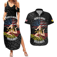 Personalized Sicilian Roots American Heritage Month Couples Matching Summer Maxi Dress and Hawaiian Shirt - Wonder Print Shop