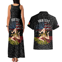 Personalized Sicilian Roots American Heritage Month Couples Matching Tank Maxi Dress and Hawaiian Shirt - Wonder Print Shop