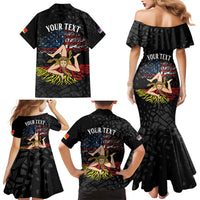 Personalized Sicilian Roots American Heritage Month Family Matching Mermaid Dress and Hawaiian Shirt - Wonder Print Shop