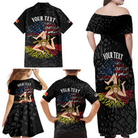 Personalized Sicilian Roots American Heritage Month Family Matching Off Shoulder Maxi Dress and Hawaiian Shirt - Wonder Print Shop