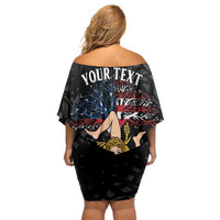 Personalized Sicilian Roots American Heritage Month Family Matching Off Shoulder Short Dress and Hawaiian Shirt - Wonder Print Shop