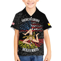 Personalized Sicilian Roots American Heritage Month Family Matching Off Shoulder Short Dress and Hawaiian Shirt - Wonder Print Shop