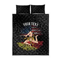Personalized Sicilian Roots American Heritage Month Quilt Bed Set - Wonder Print Shop