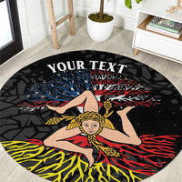 Personalized Sicilian Roots American Heritage Month Round Carpet - Wonder Print Shop