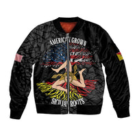 Personalized Sicilian Roots American Heritage Month Sleeve Zip Bomber Jacket - Wonder Print Shop