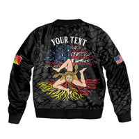 Personalized Sicilian Roots American Heritage Month Sleeve Zip Bomber Jacket - Wonder Print Shop