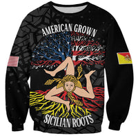 Personalized Sicilian Roots American Heritage Month Sweatshirt - Wonder Print Shop