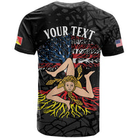Personalized Sicilian Roots American Heritage Month T Shirt - Wonder Print Shop