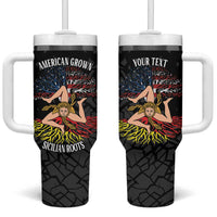 Personalized Sicilian Roots American Heritage Month Tumbler With Handle - Wonder Print Shop