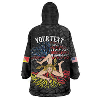 Personalized Sicilian Roots American Heritage Month Wearable Blanket Hoodie - Wonder Print Shop