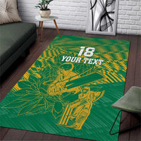 Custom Cricket South Africa Area Rug Proteas Go Champion Green Version - Wonder Print Shop