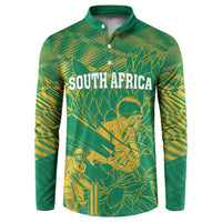 Custom Cricket South Africa Button Sweatshirt Proteas Go Champion Green Version - Wonder Print Shop