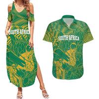 Custom Cricket South Africa Couples Matching Summer Maxi Dress and Hawaiian Shirt Proteas Go Champion Green Version - Wonder Print Shop