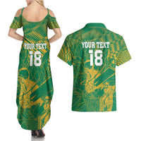 Custom Cricket South Africa Couples Matching Summer Maxi Dress and Hawaiian Shirt Proteas Go Champion Green Version - Wonder Print Shop
