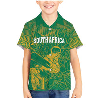 Custom Cricket South Africa Family Matching Mermaid Dress and Hawaiian Shirt Proteas Go Champion Green Version - Wonder Print Shop