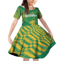 Custom Cricket South Africa Family Matching Off Shoulder Short Dress and Hawaiian Shirt Proteas Go Champion Green Version - Wonder Print Shop