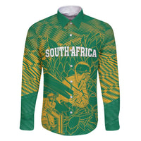 Custom Cricket South Africa Family Matching Short Sleeve Bodycon Dress and Hawaiian Shirt Proteas Go Champion Green Version - Wonder Print Shop