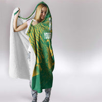 Custom Cricket South Africa Hooded Blanket Proteas Go Champion Green Version - Wonder Print Shop