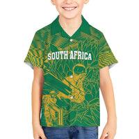 Custom Cricket South Africa Kid Hawaiian Shirt Proteas Go Champion Green Version - Wonder Print Shop