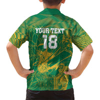 Custom Cricket South Africa Kid Hawaiian Shirt Proteas Go Champion Green Version - Wonder Print Shop