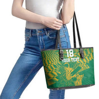 Custom Cricket South Africa Leather Tote Bag Proteas Go Champion Green Version - Wonder Print Shop