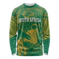 Custom Cricket South Africa Long Sleeve Shirt Proteas Go Champion Green Version - Wonder Print Shop