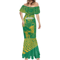 Custom Cricket South Africa Mermaid Dress Proteas Go Champion Green Version - Wonder Print Shop