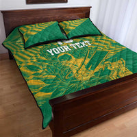 Custom Cricket South Africa Quilt Bed Set Proteas Go Champion Green Version - Wonder Print Shop