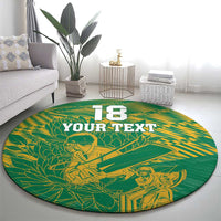 Custom Cricket South Africa Round Carpet Proteas Go Champion Green Version - Wonder Print Shop