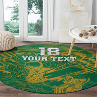 Custom Cricket South Africa Round Carpet Proteas Go Champion Green Version - Wonder Print Shop