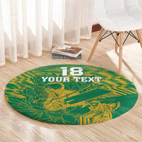 Custom Cricket South Africa Round Carpet Proteas Go Champion Green Version - Wonder Print Shop