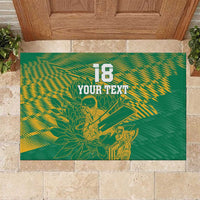 Custom Cricket South Africa Rubber Doormat Proteas Go Champion Green Version - Wonder Print Shop