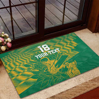 Custom Cricket South Africa Rubber Doormat Proteas Go Champion Green Version - Wonder Print Shop